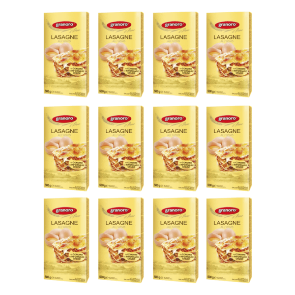 Lasagna Al Huevo Granoro, 12 Unidades De 500g