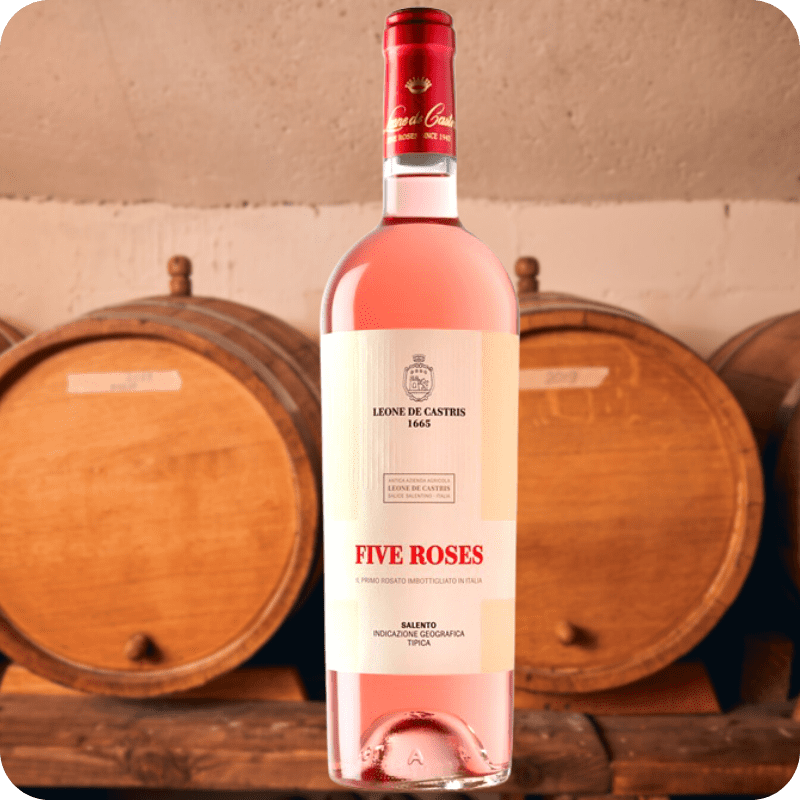 Five Roses Aniversario IGT, Leone de Castris, Cosecha 2018, Caja con 6 botellas de 750ml